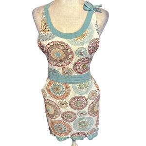 Vintage Better Homes and Gardens Colorful Mandala Print Apron